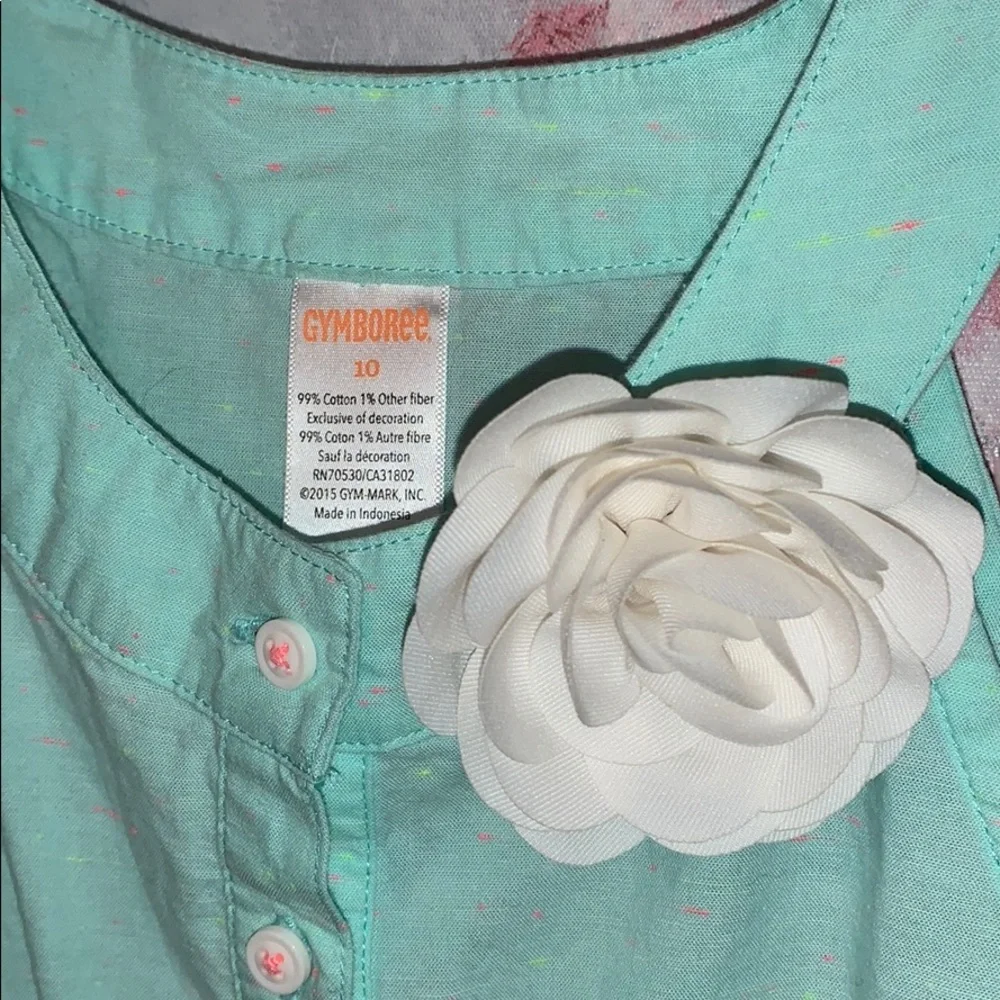 Gymboree teal blue w flecks shorts romper sz 10 NWOT